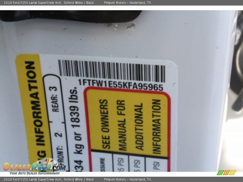 2019 Ford F150 Lariat SuperCrew 4x4 Oxford White / Black Photo #23