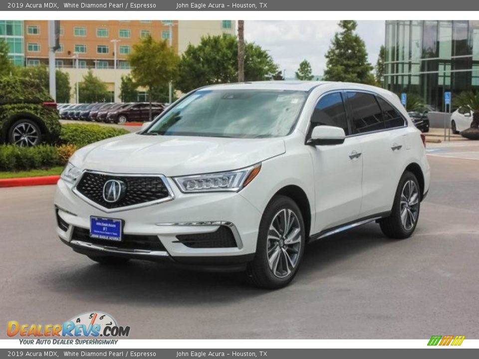 2019 Acura MDX White Diamond Pearl / Espresso Photo #3