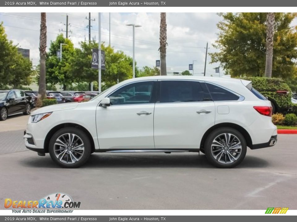 2019 Acura MDX White Diamond Pearl / Espresso Photo #4