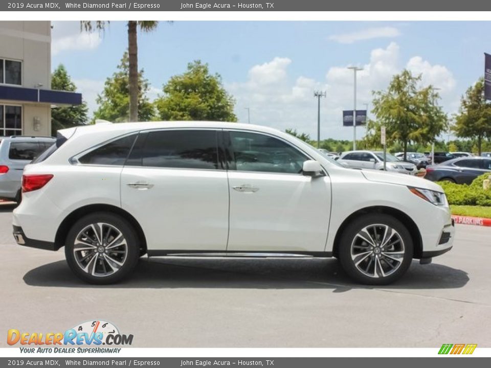2019 Acura MDX White Diamond Pearl / Espresso Photo #8