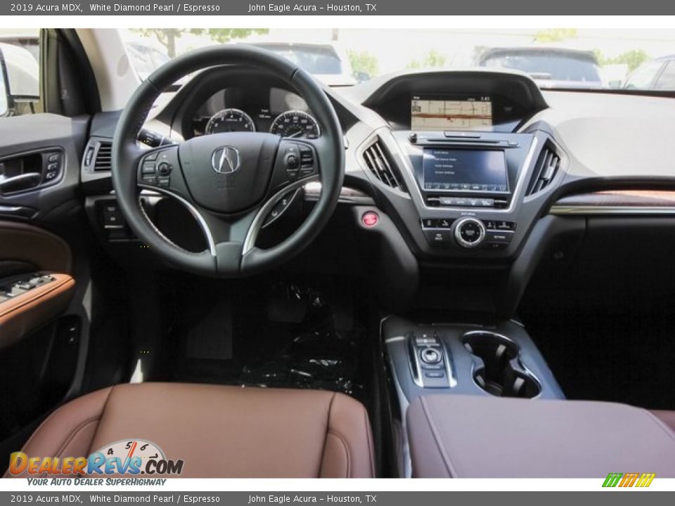 2019 Acura MDX White Diamond Pearl / Espresso Photo #28