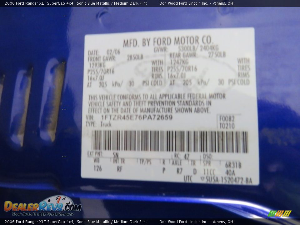 2006 Ford Ranger XLT SuperCab 4x4 Sonic Blue Metallic / Medium Dark Flint Photo #18