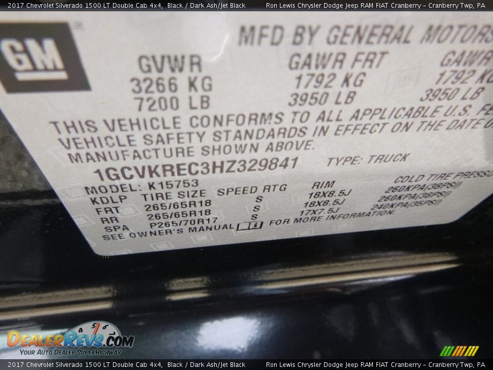 2017 Chevrolet Silverado 1500 LT Double Cab 4x4 Black / Dark Ash/Jet Black Photo #15