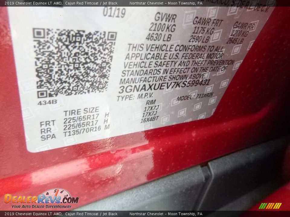 2019 Chevrolet Equinox LT AWD Cajun Red Tintcoat / Jet Black Photo #14