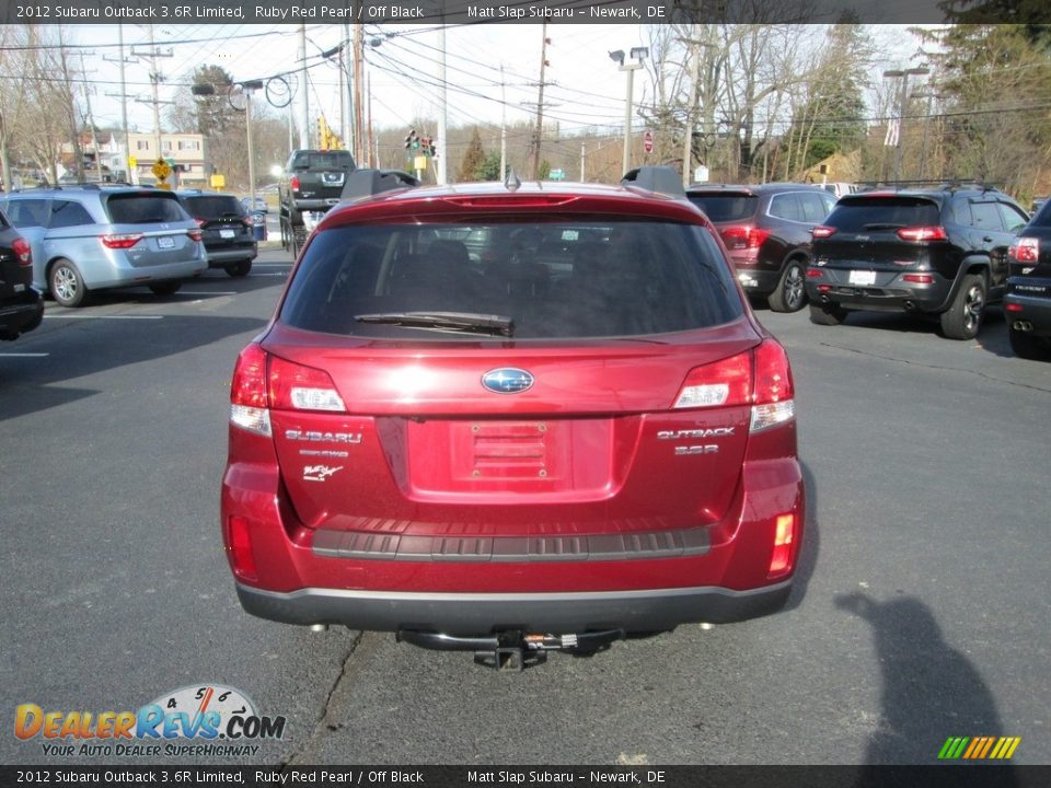 2012 Subaru Outback 3.6R Limited Ruby Red Pearl / Off Black Photo #7