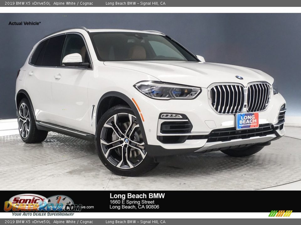 2019 BMW X5 xDrive50i Alpine White / Cognac Photo #1