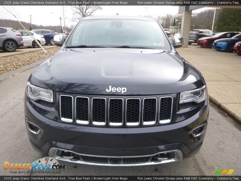 2015 Jeep Grand Cherokee Overland 4x4 True Blue Pearl / Brown/Light Frost Beige Photo #4