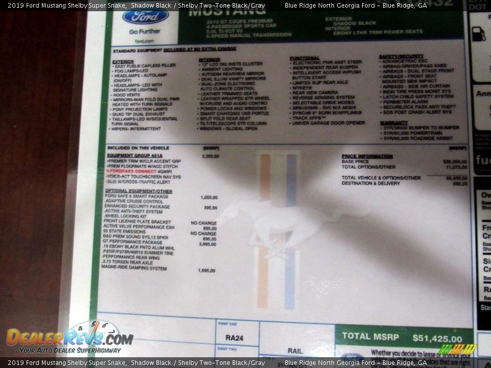 2019 Ford Mustang Shelby Super Snake Window Sticker Photo #26