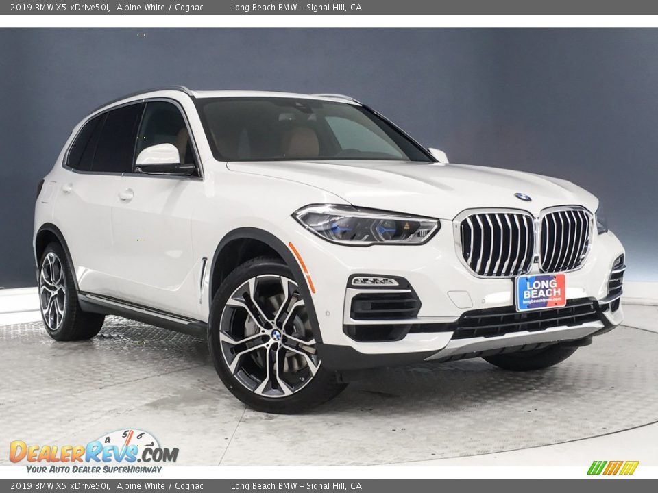 2019 BMW X5 xDrive50i Alpine White / Cognac Photo #12