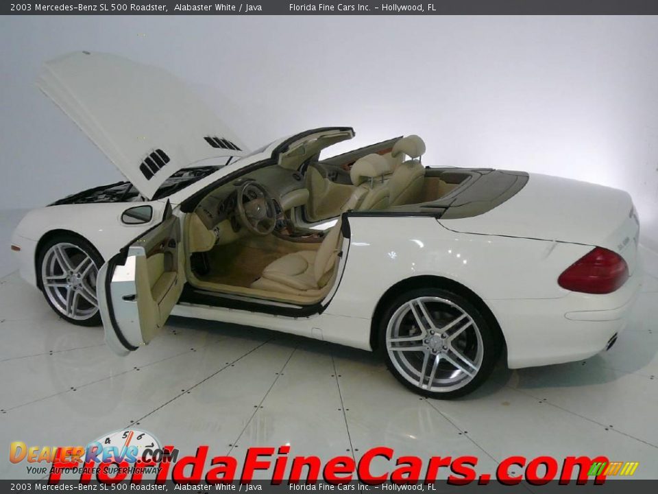 2003 Mercedes-Benz SL 500 Roadster Alabaster White / Java Photo #7