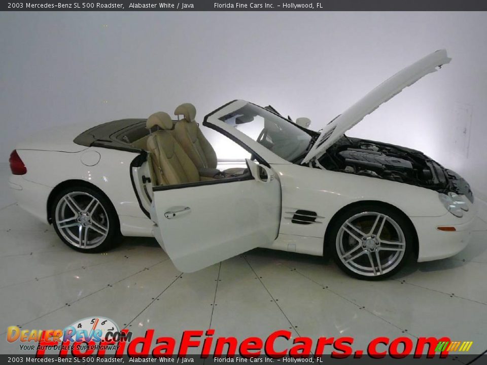 2003 Mercedes-Benz SL 500 Roadster Alabaster White / Java Photo #8