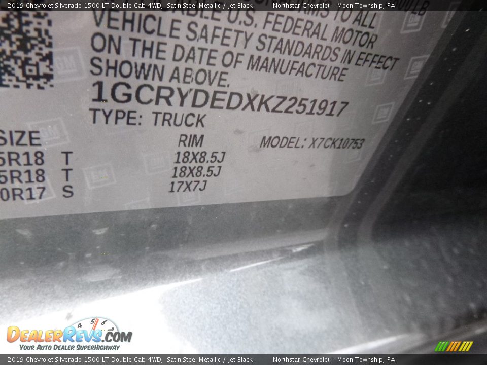 2019 Chevrolet Silverado 1500 LT Double Cab 4WD Satin Steel Metallic / Jet Black Photo #17