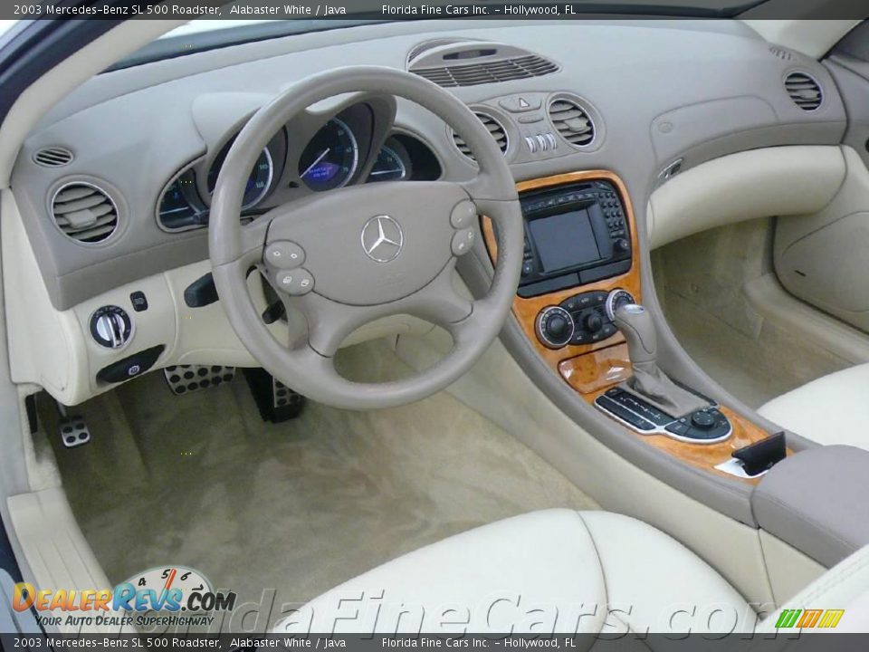 2003 Mercedes-Benz SL 500 Roadster Alabaster White / Java Photo #13