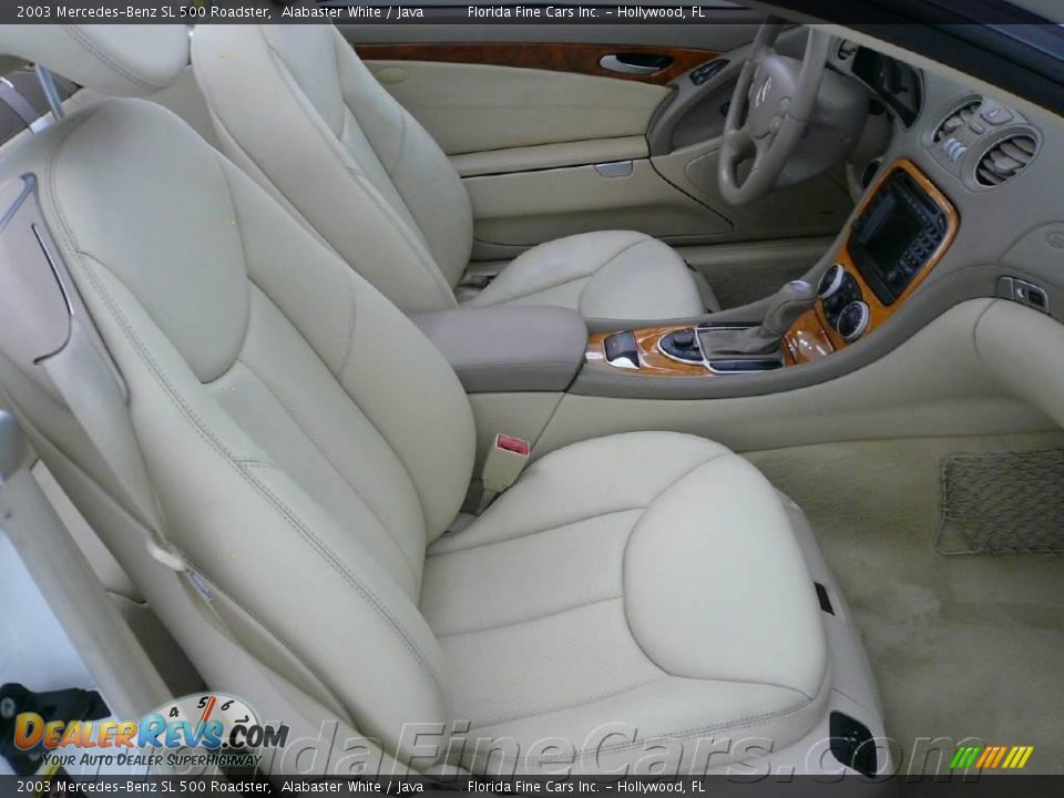 2003 Mercedes-Benz SL 500 Roadster Alabaster White / Java Photo #14