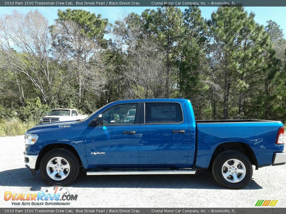 2019 Ram 1500 Tradesman Crew Cab Blue Streak Pearl / Black/Diesel Gray Photo #2