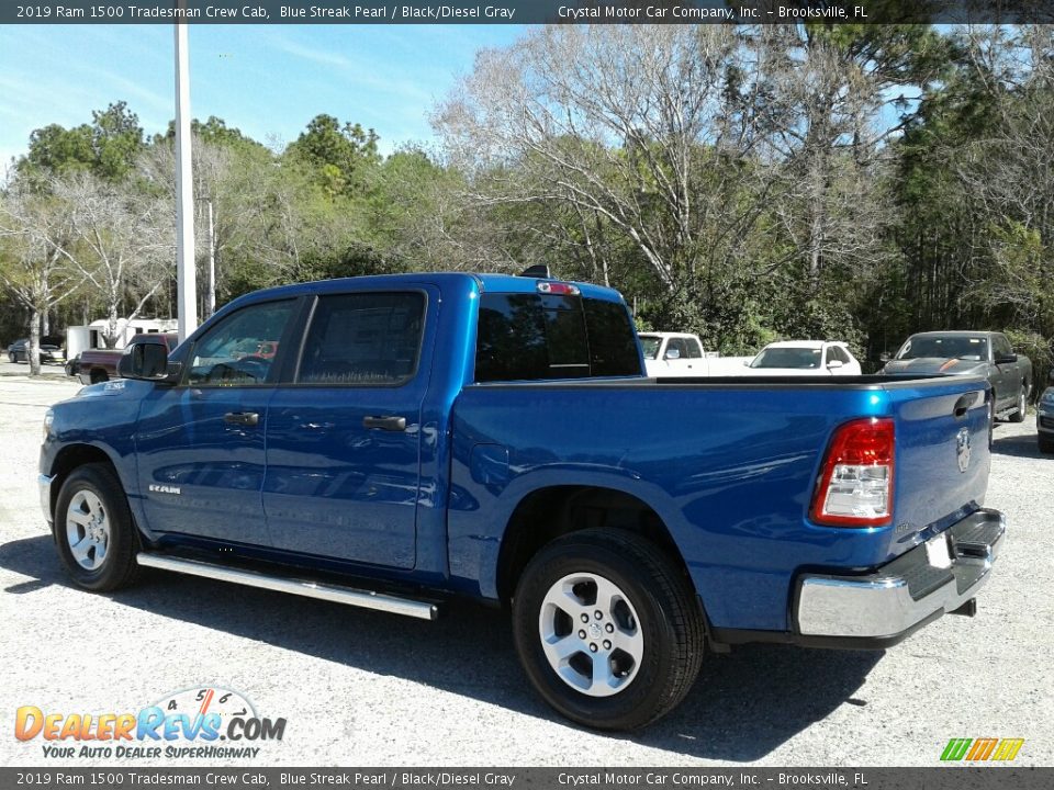 2019 Ram 1500 Tradesman Crew Cab Blue Streak Pearl / Black/Diesel Gray Photo #3