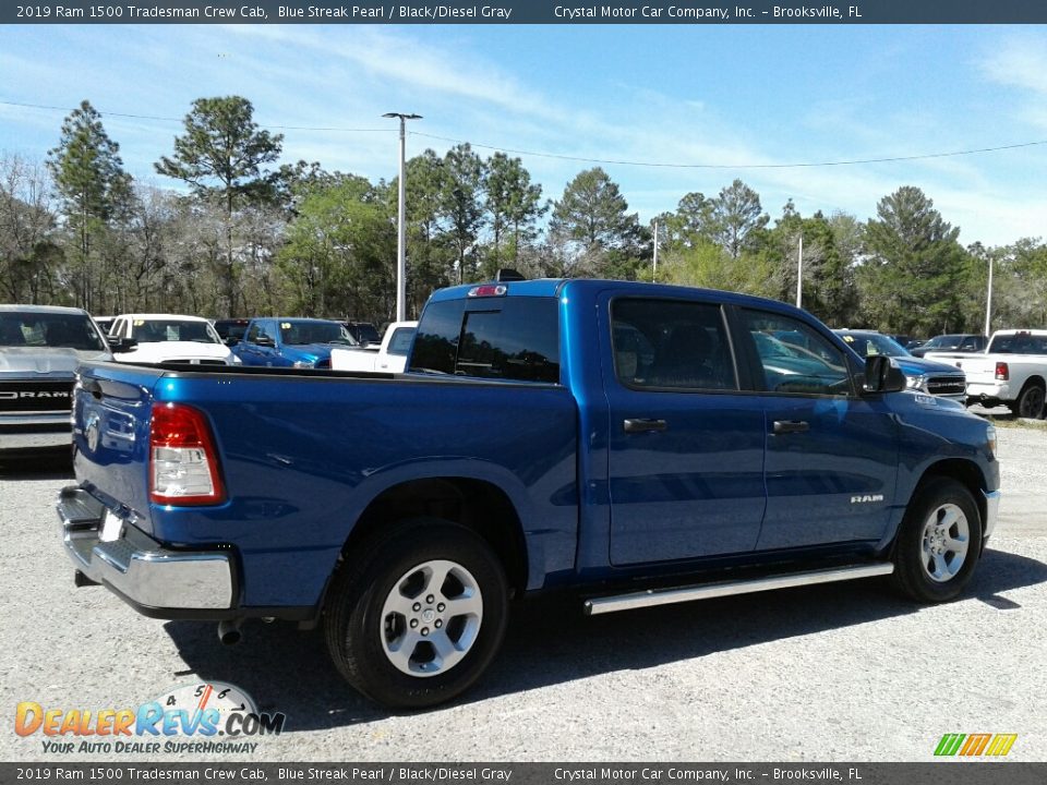 2019 Ram 1500 Tradesman Crew Cab Blue Streak Pearl / Black/Diesel Gray Photo #5