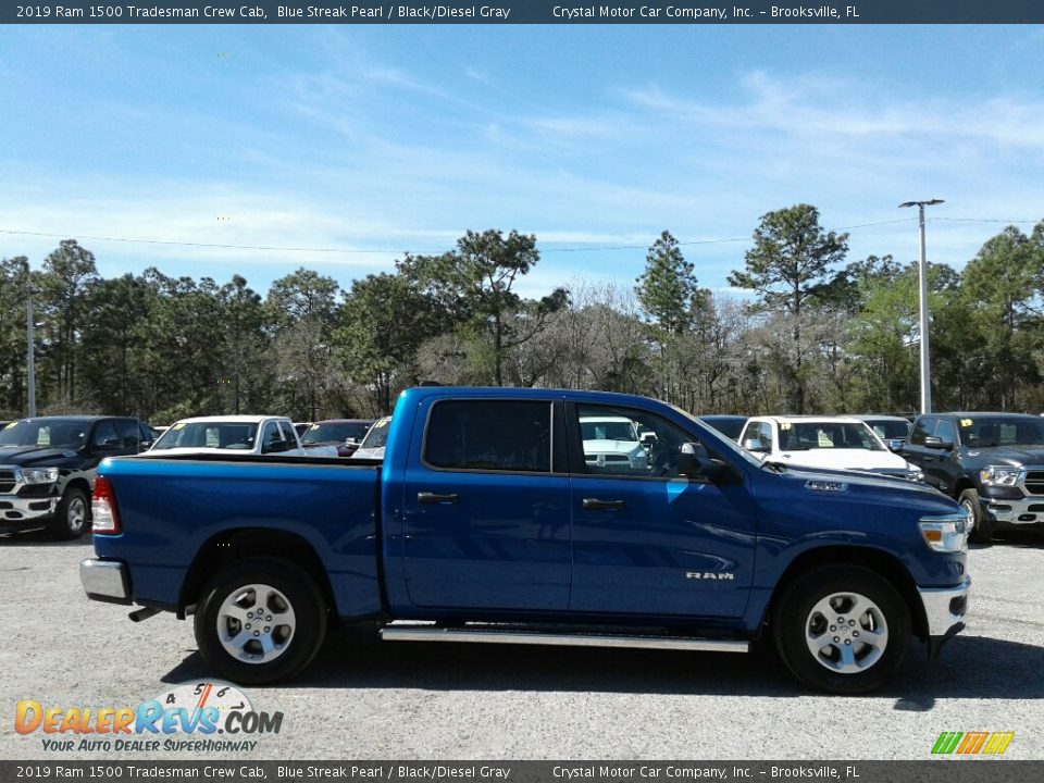 2019 Ram 1500 Tradesman Crew Cab Blue Streak Pearl / Black/Diesel Gray Photo #6