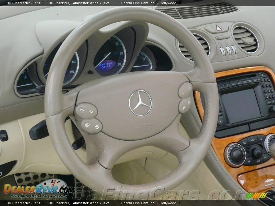 2003 Mercedes-Benz SL 500 Roadster Alabaster White / Java Photo #17