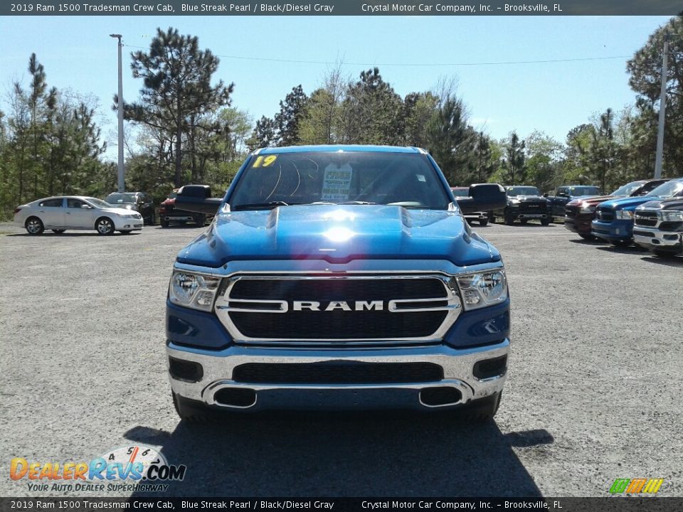 2019 Ram 1500 Tradesman Crew Cab Blue Streak Pearl / Black/Diesel Gray Photo #8