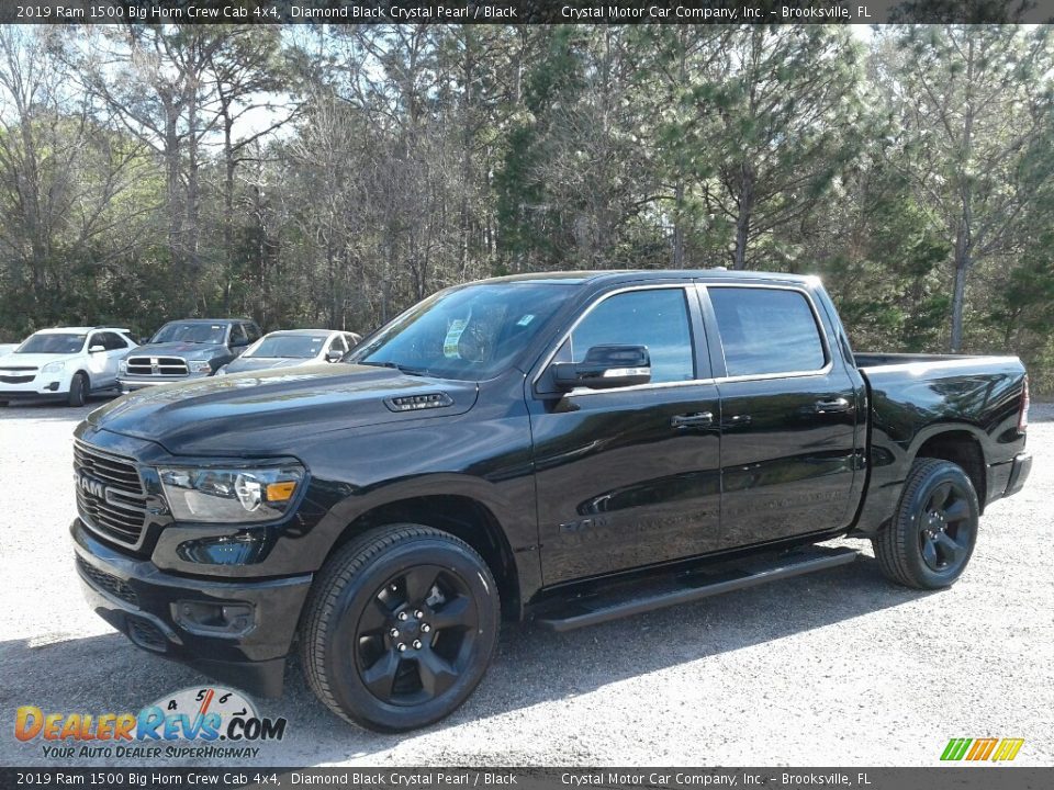 2019 Ram 1500 Big Horn Crew Cab 4x4 Diamond Black Crystal Pearl / Black Photo #1