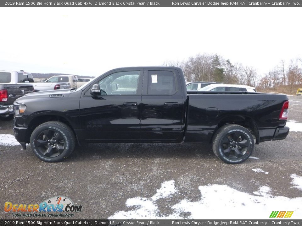 2019 Ram 1500 Big Horn Black Quad Cab 4x4 Diamond Black Crystal Pearl / Black Photo #2