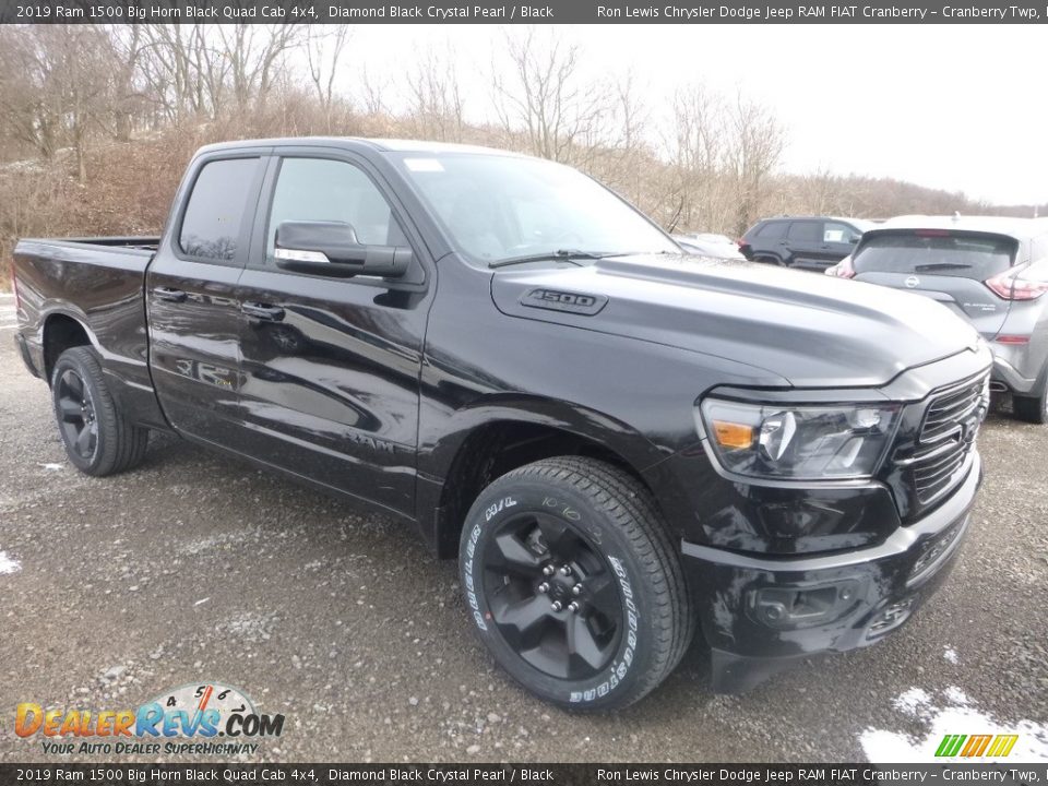 2019 Ram 1500 Big Horn Black Quad Cab 4x4 Diamond Black Crystal Pearl / Black Photo #7