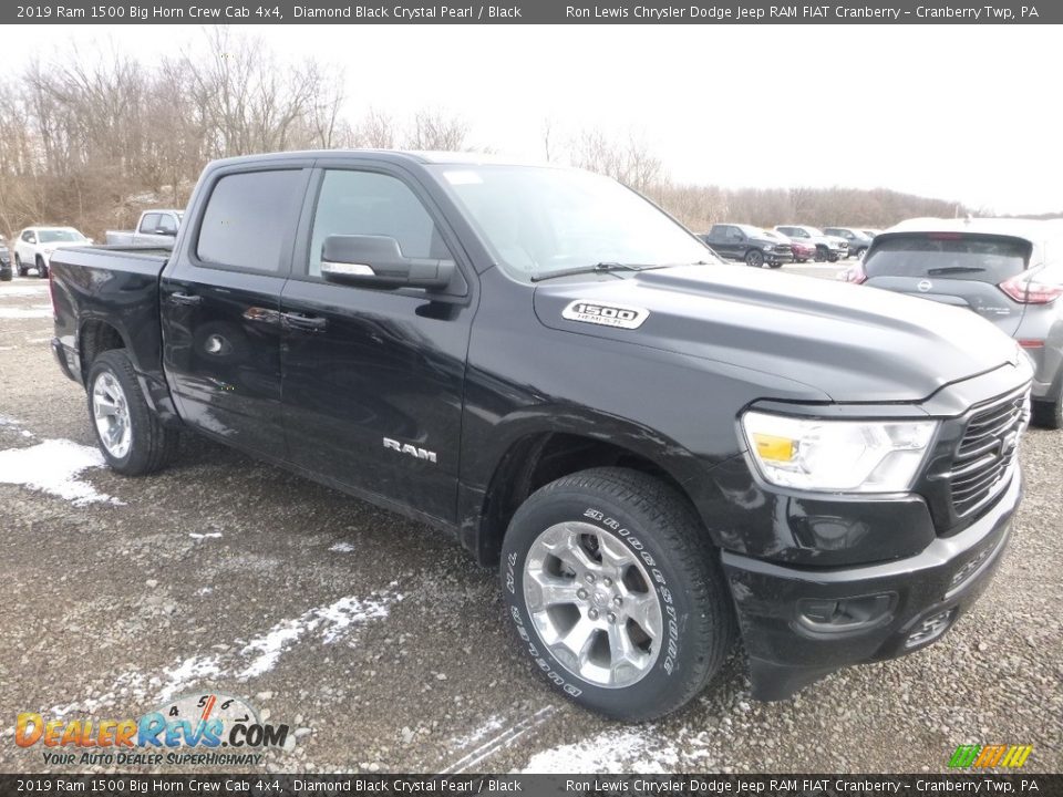 2019 Ram 1500 Big Horn Crew Cab 4x4 Diamond Black Crystal Pearl / Black Photo #7