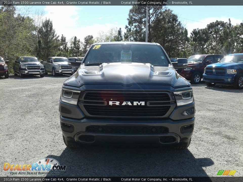 2019 Ram 1500 Laramie Crew Cab 4x4 Granite Crystal Metallic / Black Photo #8