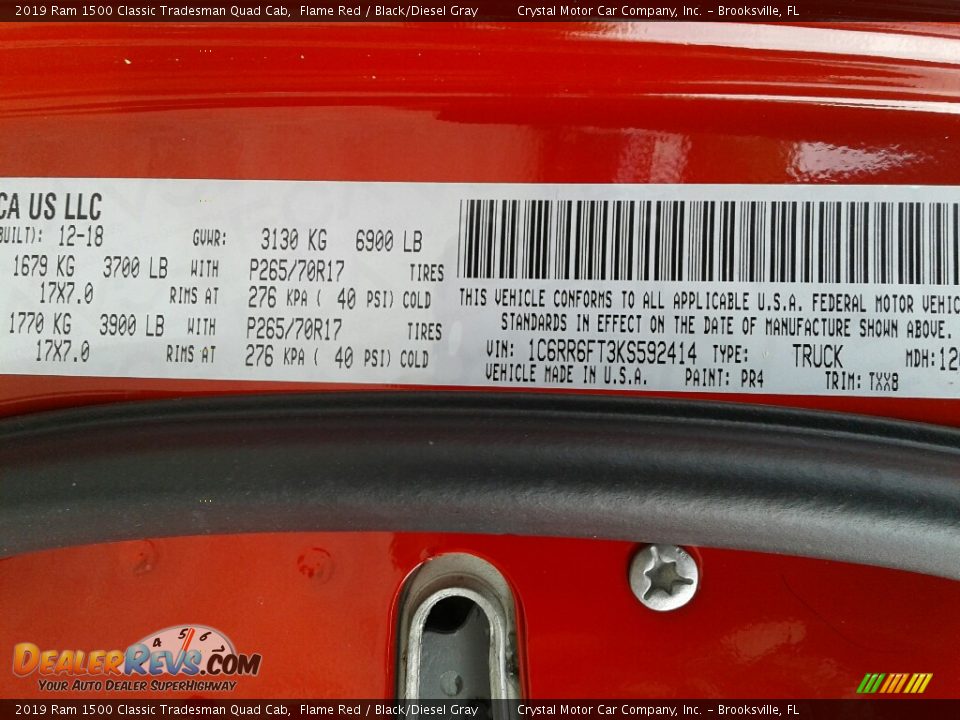 2019 Ram 1500 Classic Tradesman Quad Cab Flame Red / Black/Diesel Gray Photo #21