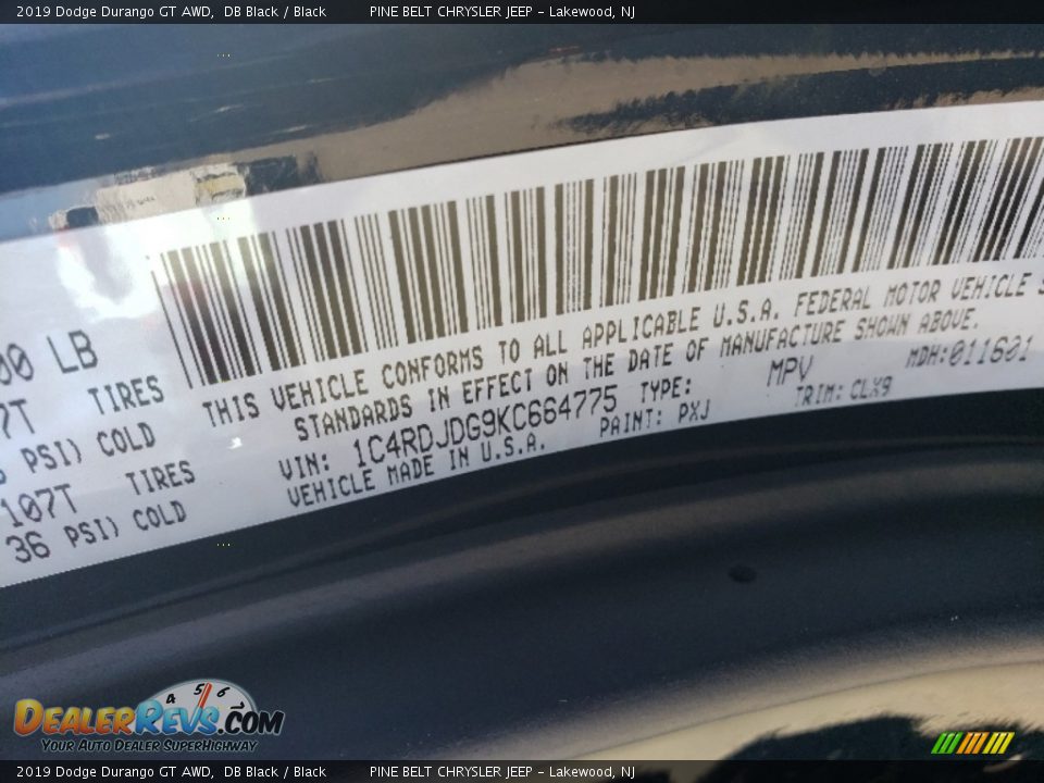 2019 Dodge Durango GT AWD DB Black / Black Photo #9