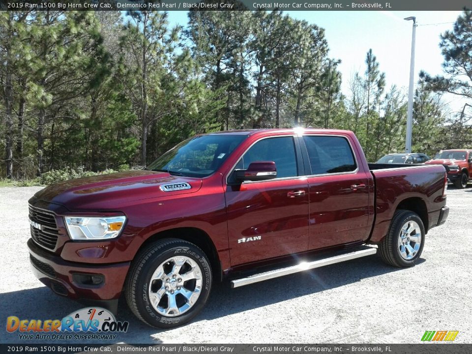 2019 Ram 1500 Big Horn Crew Cab Delmonico Red Pearl / Black/Diesel Gray Photo #1