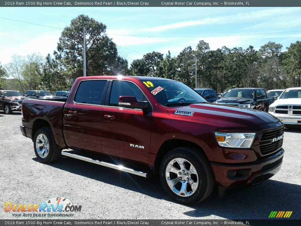 2019 Ram 1500 Big Horn Crew Cab Delmonico Red Pearl / Black/Diesel Gray Photo #7