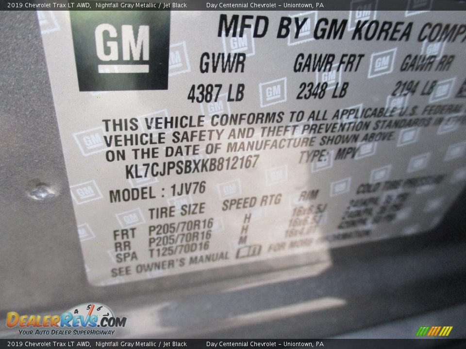 2019 Chevrolet Trax LT AWD Nightfall Gray Metallic / Jet Black Photo #20