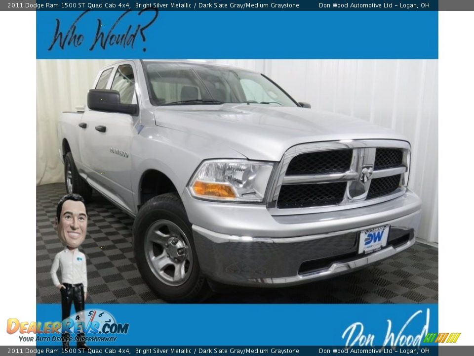 2011 Dodge Ram 1500 ST Quad Cab 4x4 Bright Silver Metallic / Dark Slate Gray/Medium Graystone Photo #1