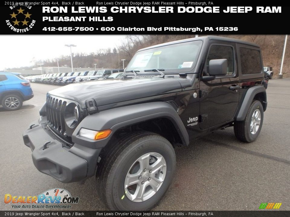2019 Jeep Wrangler Sport 4x4 Black / Black Photo #1