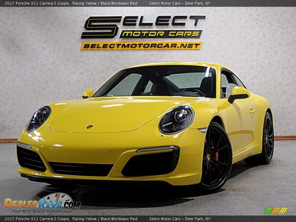 2017 Porsche 911 Carrera S Coupe Racing Yellow / Black/Bordeaux Red Photo #1