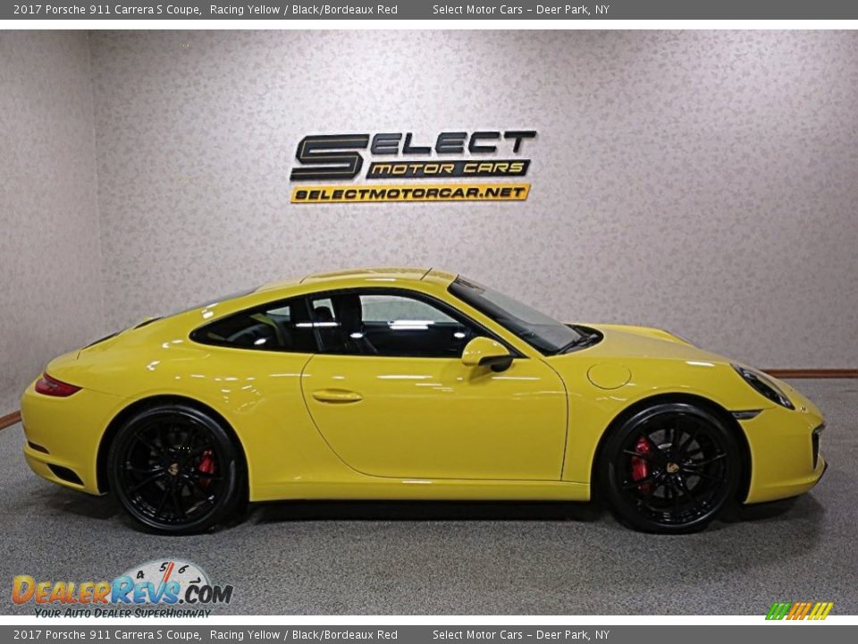 2017 Porsche 911 Carrera S Coupe Racing Yellow / Black/Bordeaux Red Photo #4