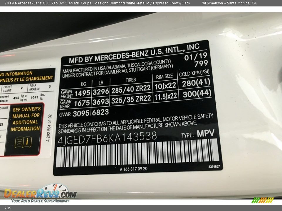 Mercedes-Benz Color Code 799 designo Diamond White Metallic