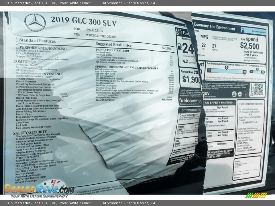 2019 Mercedes-Benz GLC 300 Polar White / Black Photo #10