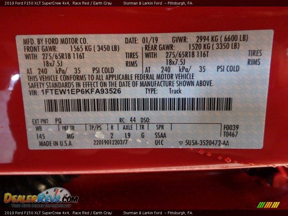 2019 Ford F150 XLT SuperCrew 4x4 Race Red / Earth Gray Photo #11