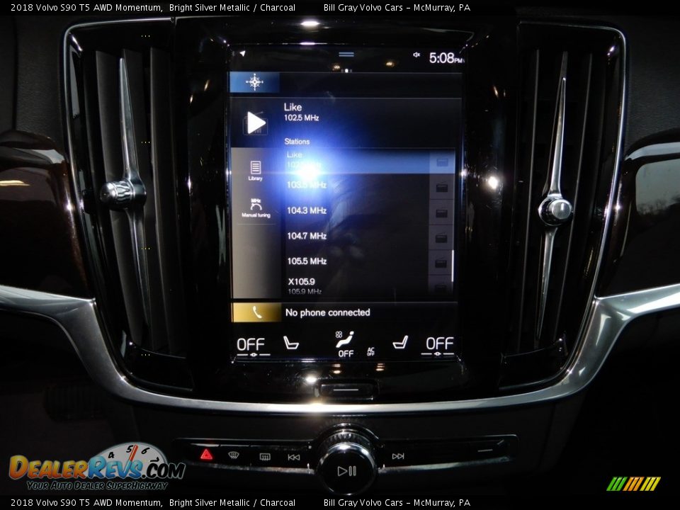 2018 Volvo S90 T5 AWD Momentum Bright Silver Metallic / Charcoal Photo #23