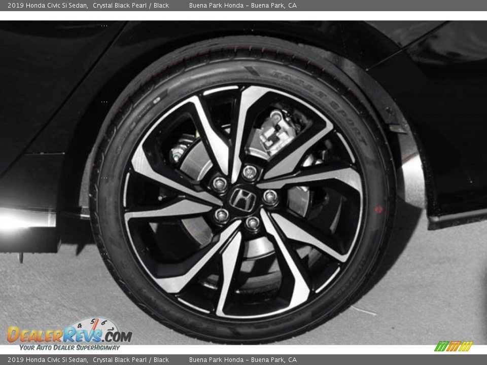 2019 Honda Civic Si Sedan Crystal Black Pearl / Black Photo #11
