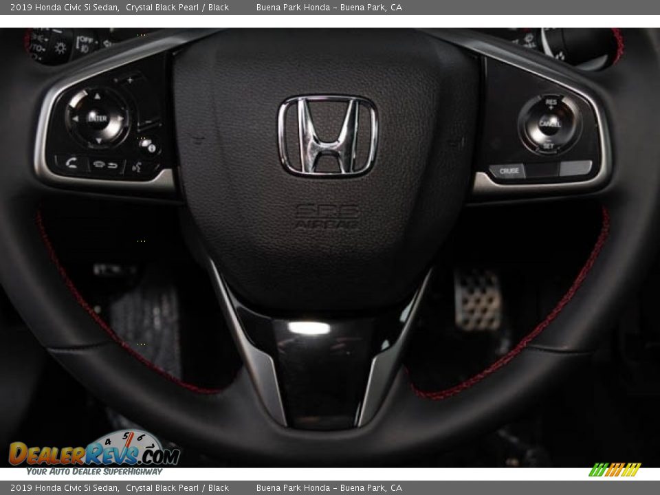 2019 Honda Civic Si Sedan Crystal Black Pearl / Black Photo #19