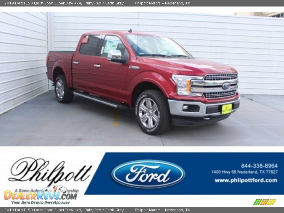 2019 Ford F150 Lariat Sport SuperCrew 4x4 Ruby Red / Earth Gray Photo #1