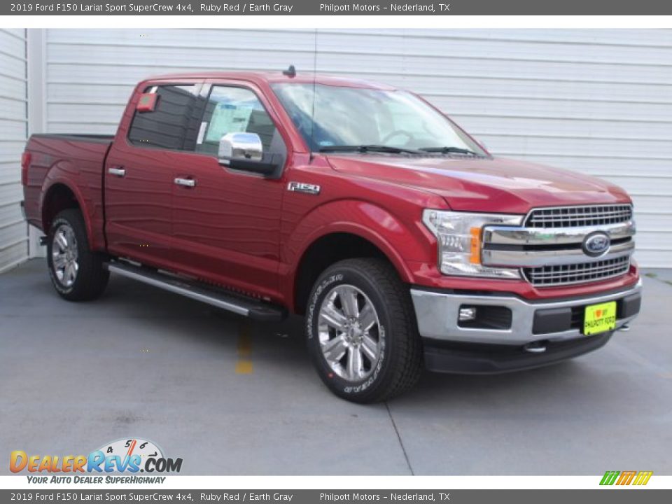 2019 Ford F150 Lariat Sport SuperCrew 4x4 Ruby Red / Earth Gray Photo #2