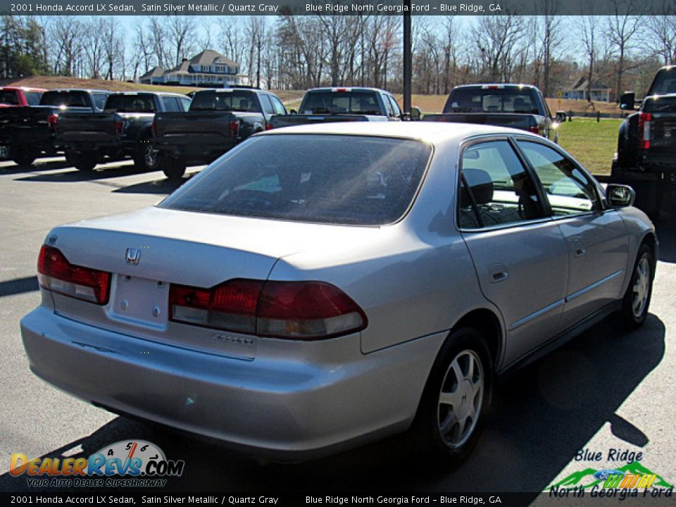 2001 Honda Accord LX Sedan Satin Silver Metallic / Quartz Gray Photo #6