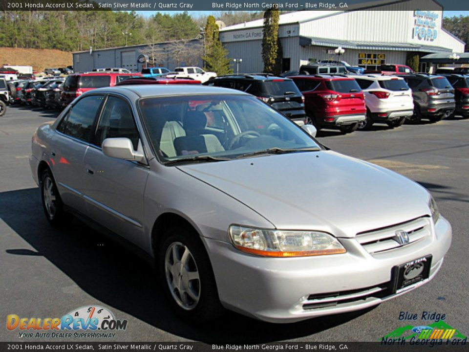 2001 Honda Accord LX Sedan Satin Silver Metallic / Quartz Gray Photo #8