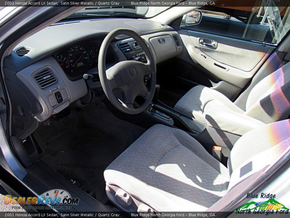 2001 Honda Accord LX Sedan Satin Silver Metallic / Quartz Gray Photo #9