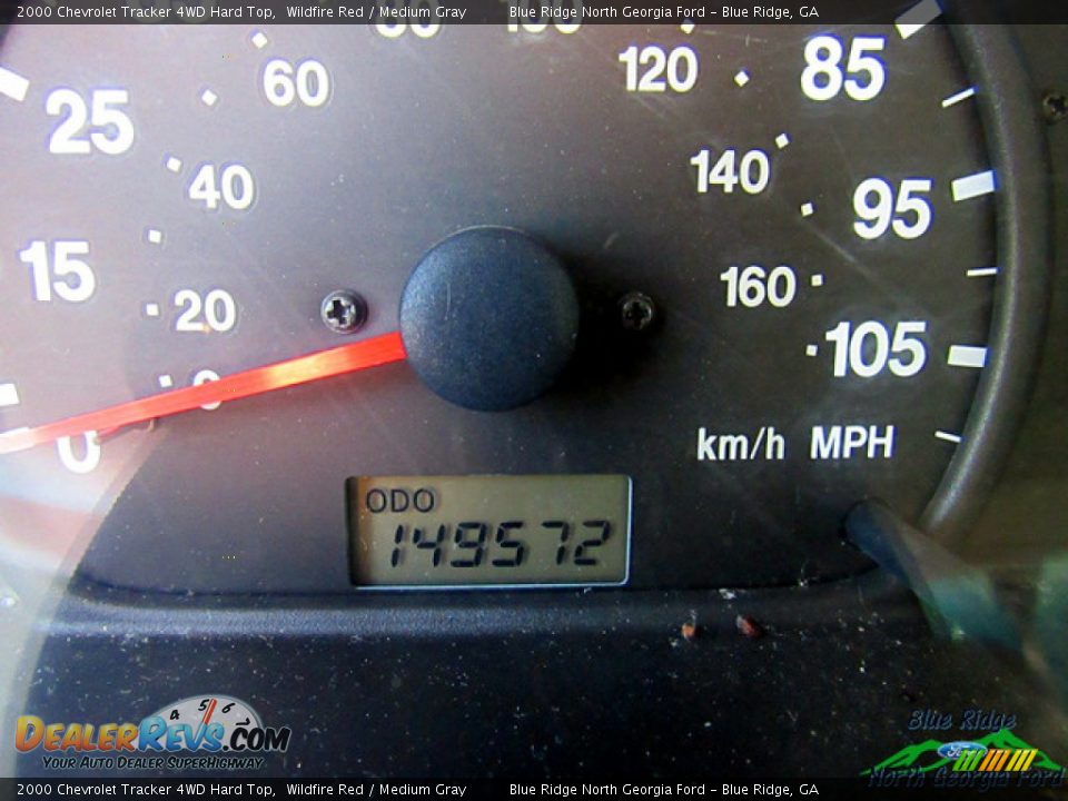 2000 Chevrolet Tracker 4WD Hard Top Wildfire Red / Medium Gray Photo #14